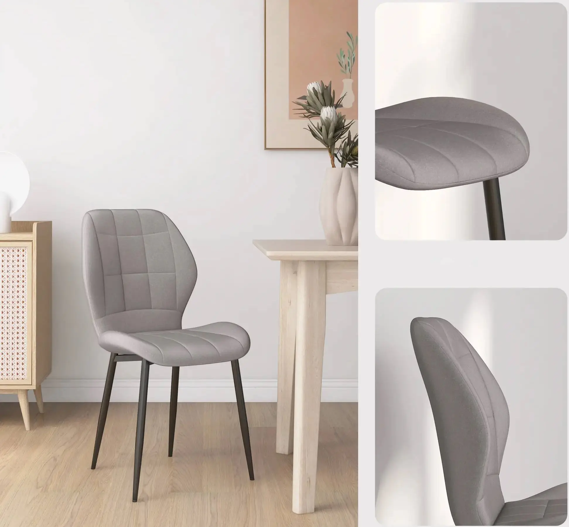 Набор стульев Homcom 83A-135V00LG (Light Grey/Black) - 5