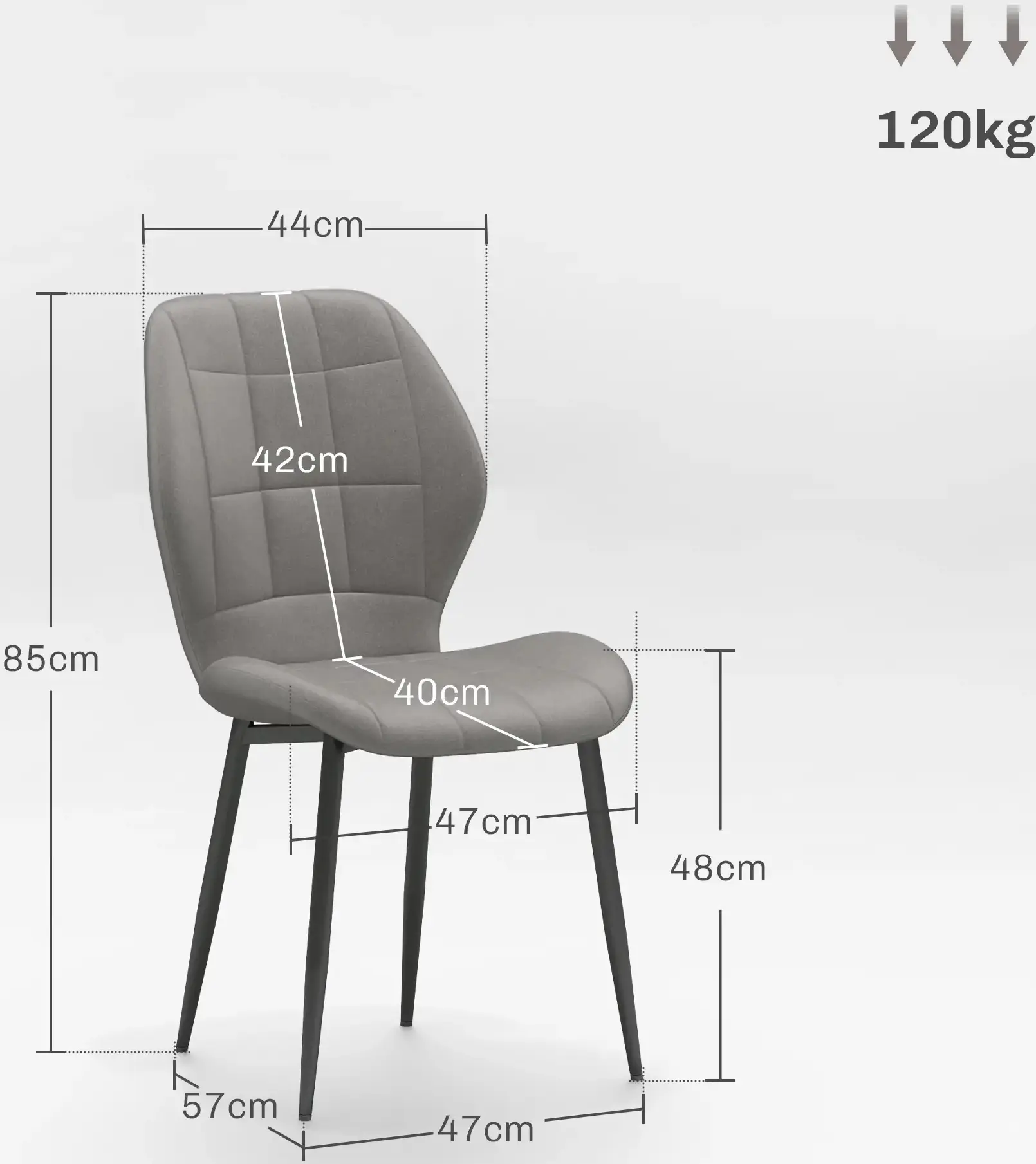 Набор стульев Homcom 83A-135V00LG (Light Grey/Black) - 8