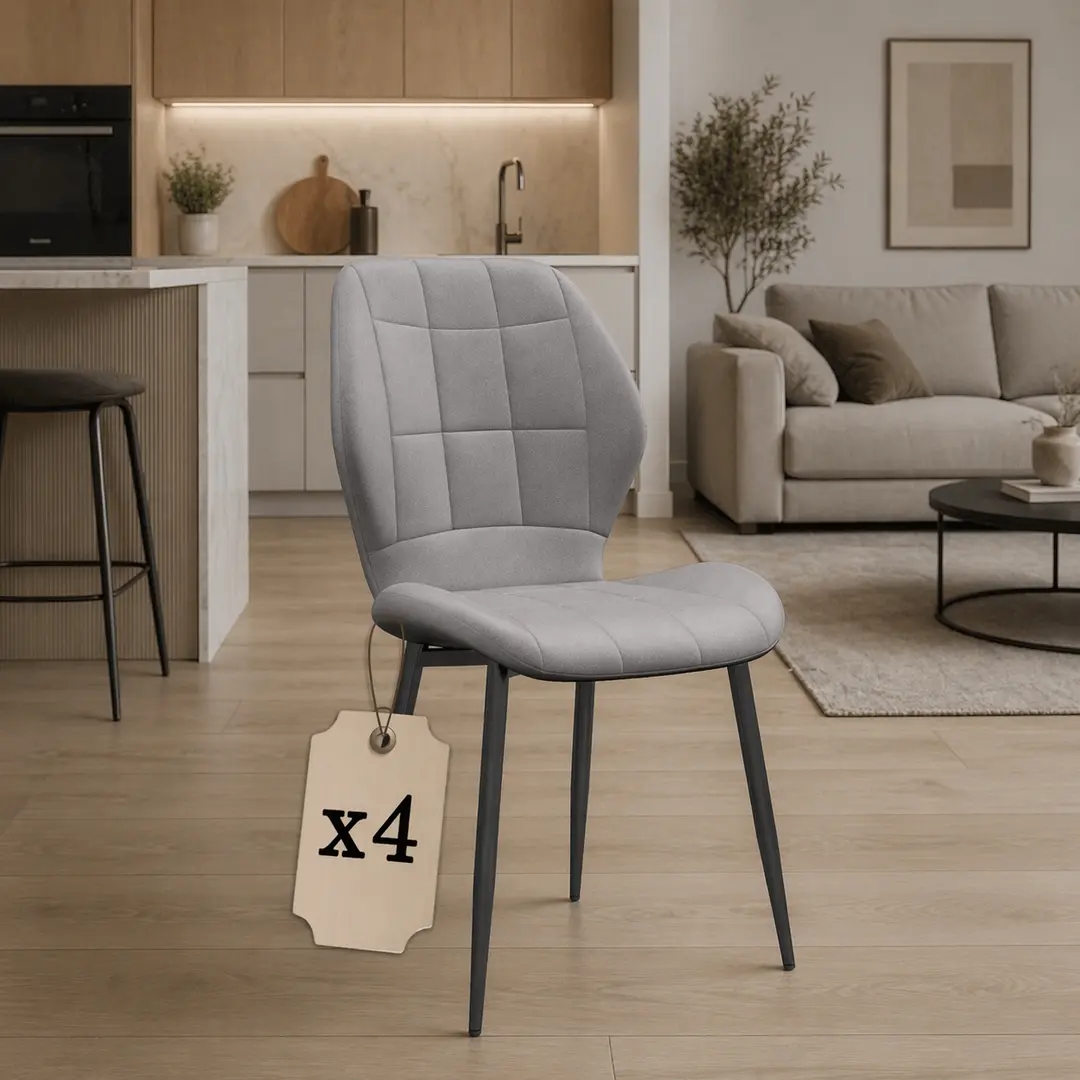 Набор стульев Homcom 83A-135V00LG (Light Grey/Black)