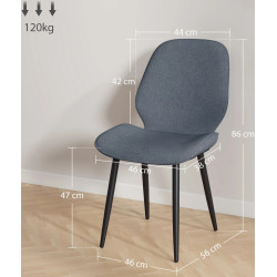 Набор стульев Homcom 83A-263V00GY (Grey/Black) Thumb