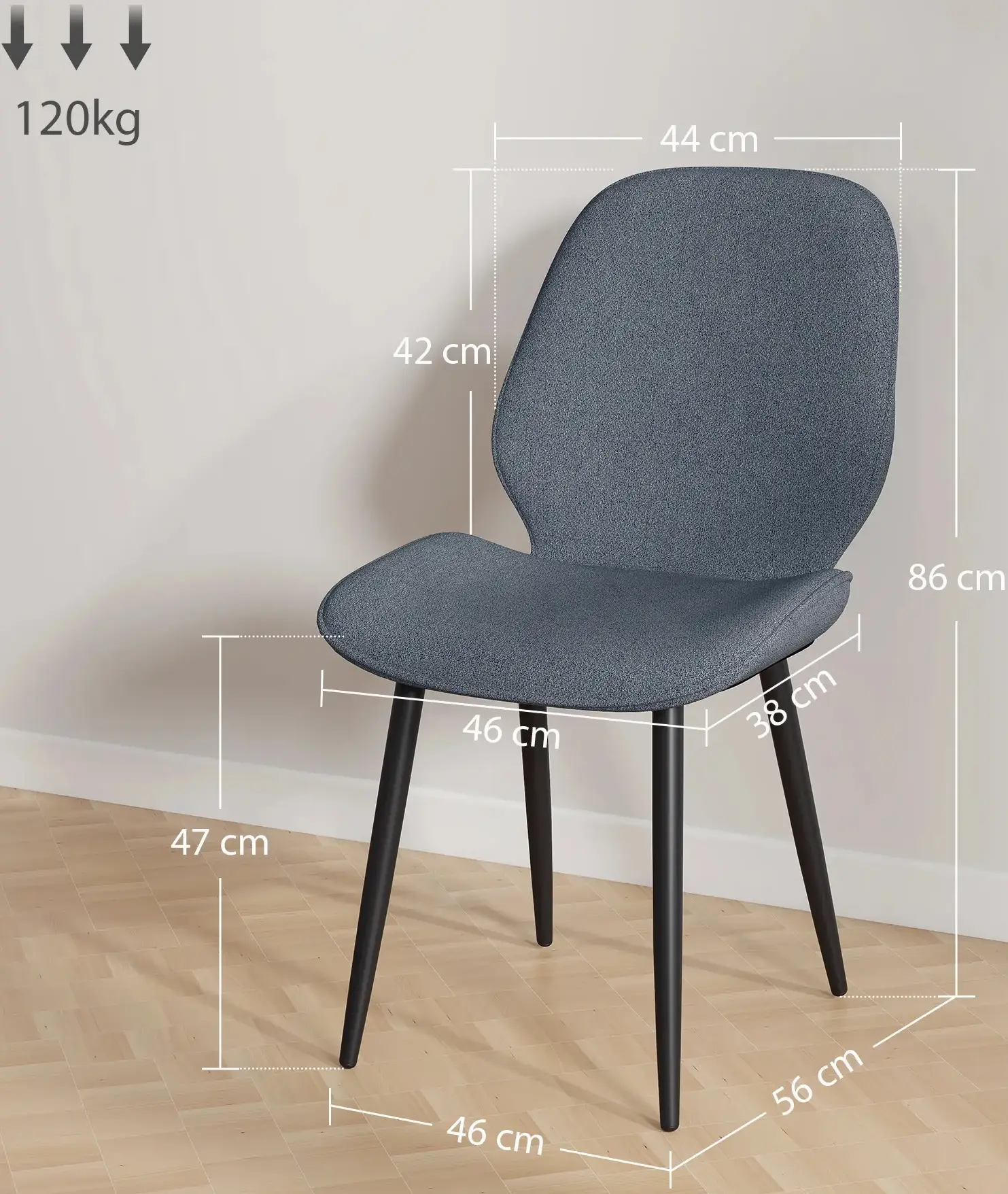 Набор стульев Homcom 83A-263V00GY (Grey/Black) - 5