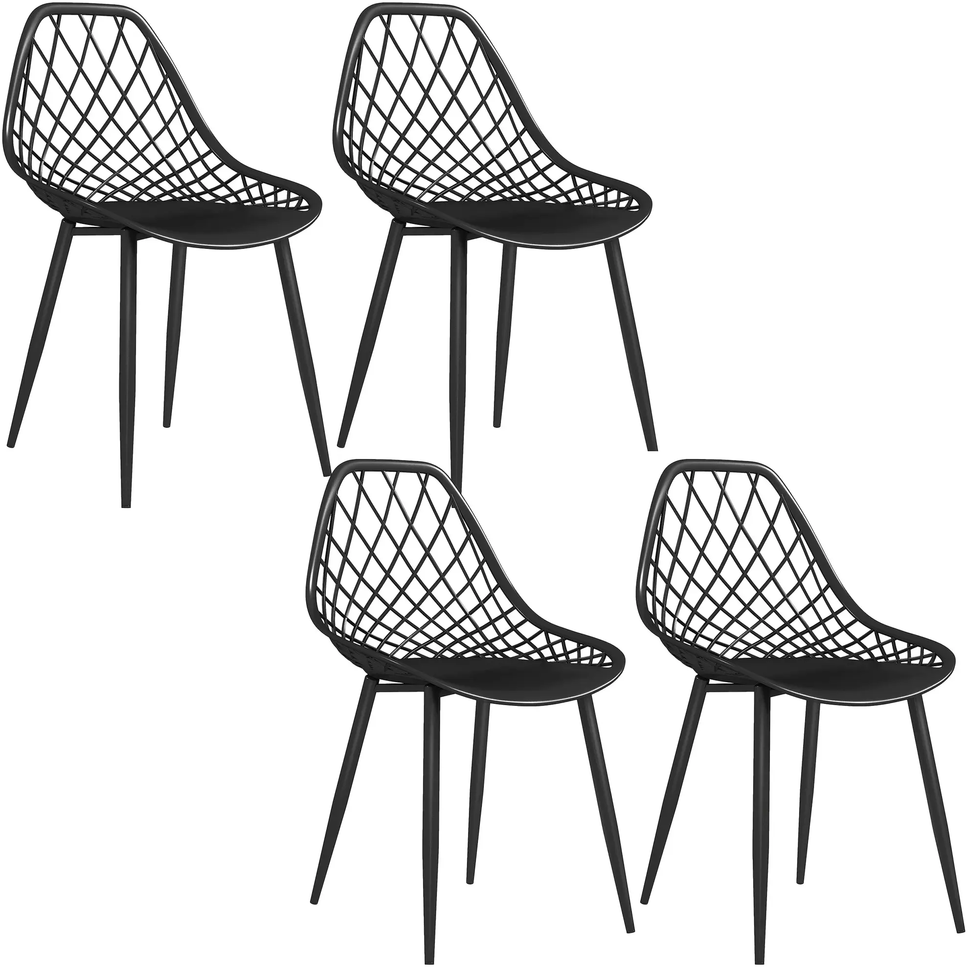 Set scaune Homcom 83A-267V00BK (Black) - 3