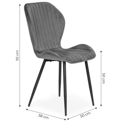 Set scaune Modern Home MC-188 (Grey/Black) Thumb