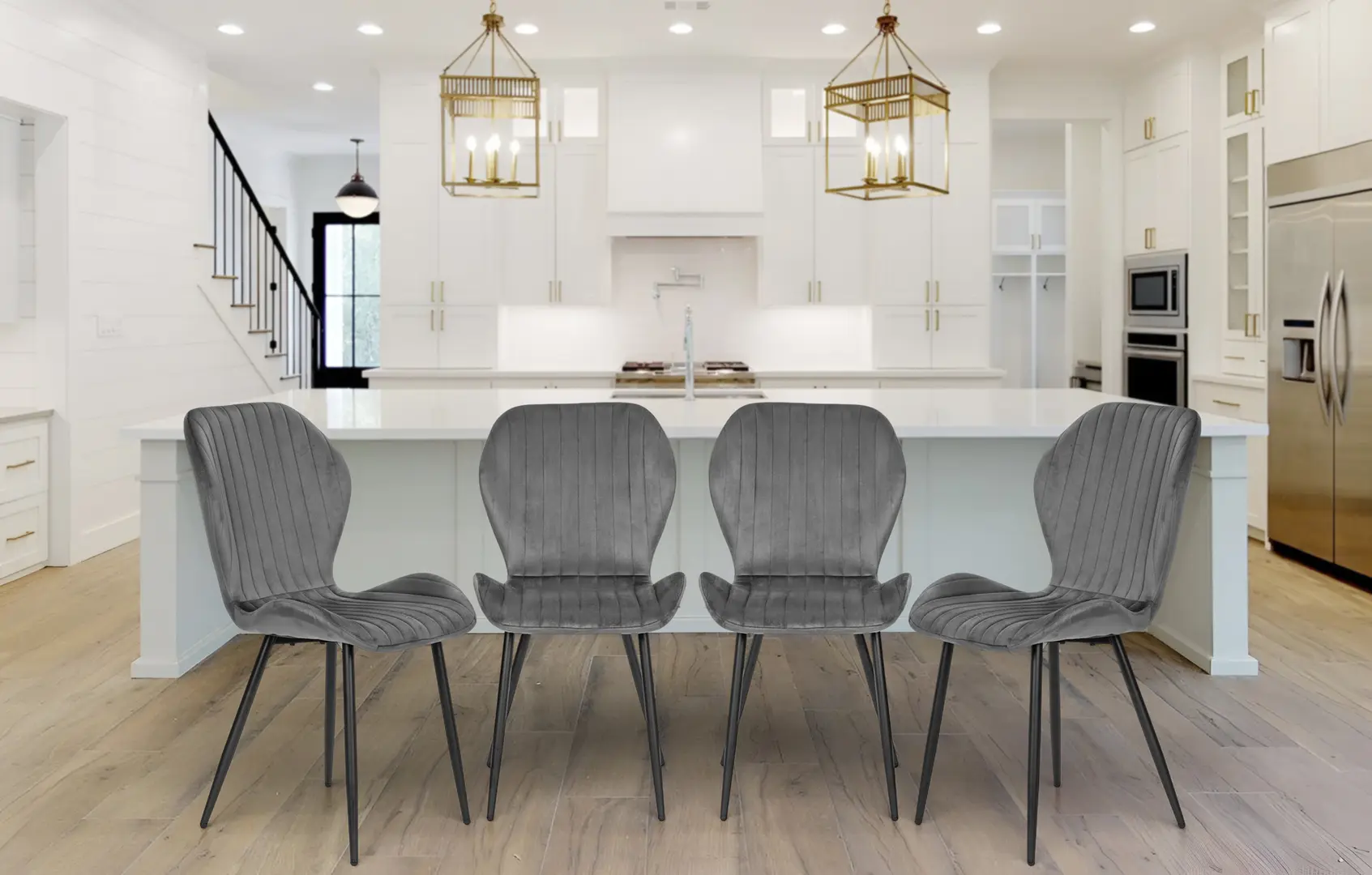 Set scaune Modern Home MC-188 (Grey/Black)