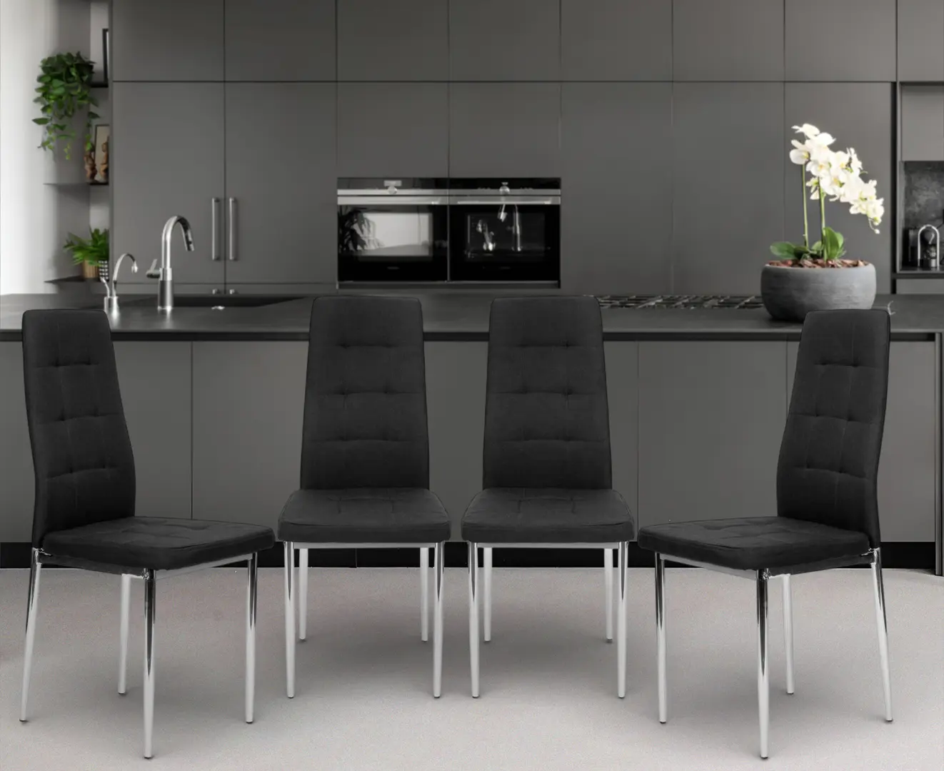 Set scaune Multistore KW01 (Black/Chrome)