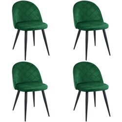 Set scaune Akord SJ.077 4pcs (Black/Green) Thumb