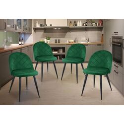 Set scaune Akord SJ.077 4pcs (Black/Green)