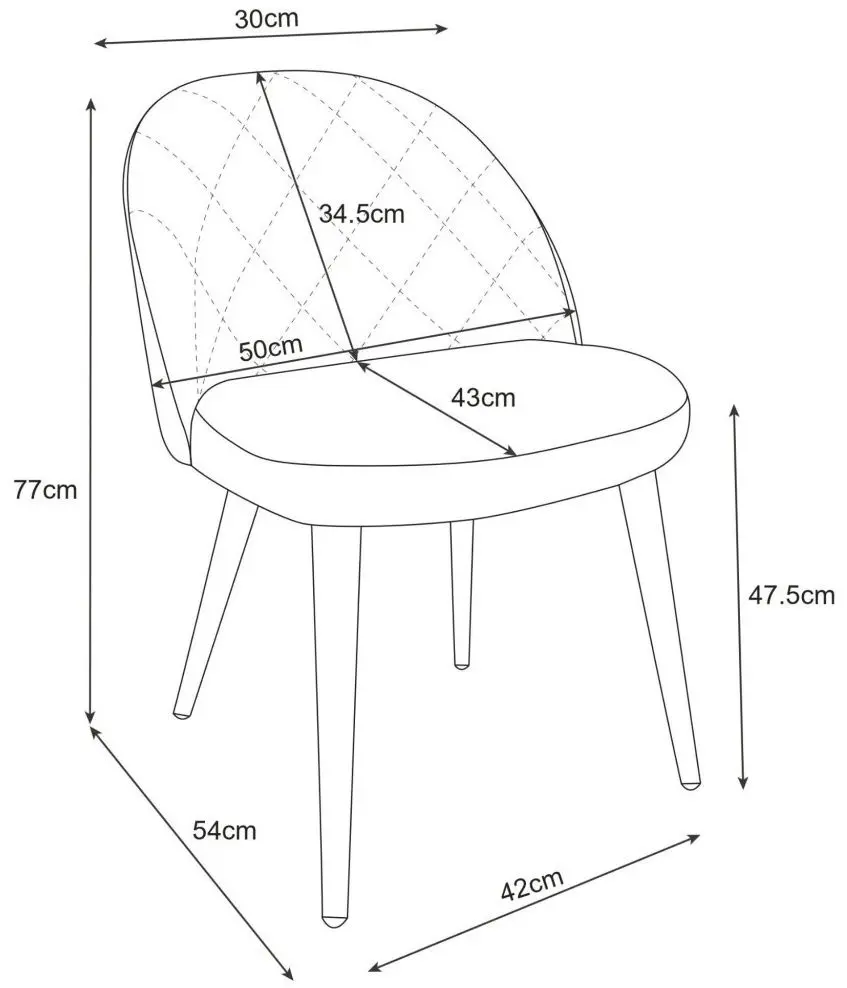 Set scaune Akord SJ.077 4pcs (Black/Green)