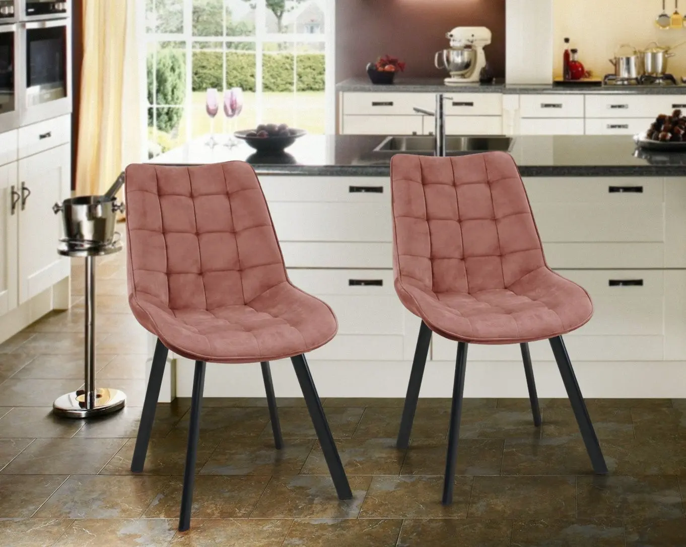 Set scaune Akord SJ.22 2pcs (Black/Pink)