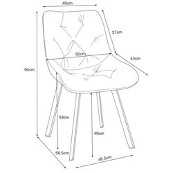 Set scaune Akord SJ.33 4pcs (Black/Pink) Thumb