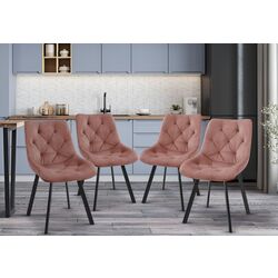 Set scaune Akord SJ.33 4pcs (Black/Pink)