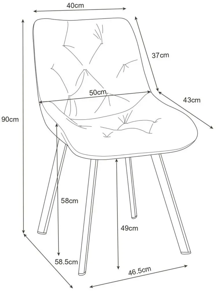 Set scaune Akord SJ.33 4pcs (Black/Pink)