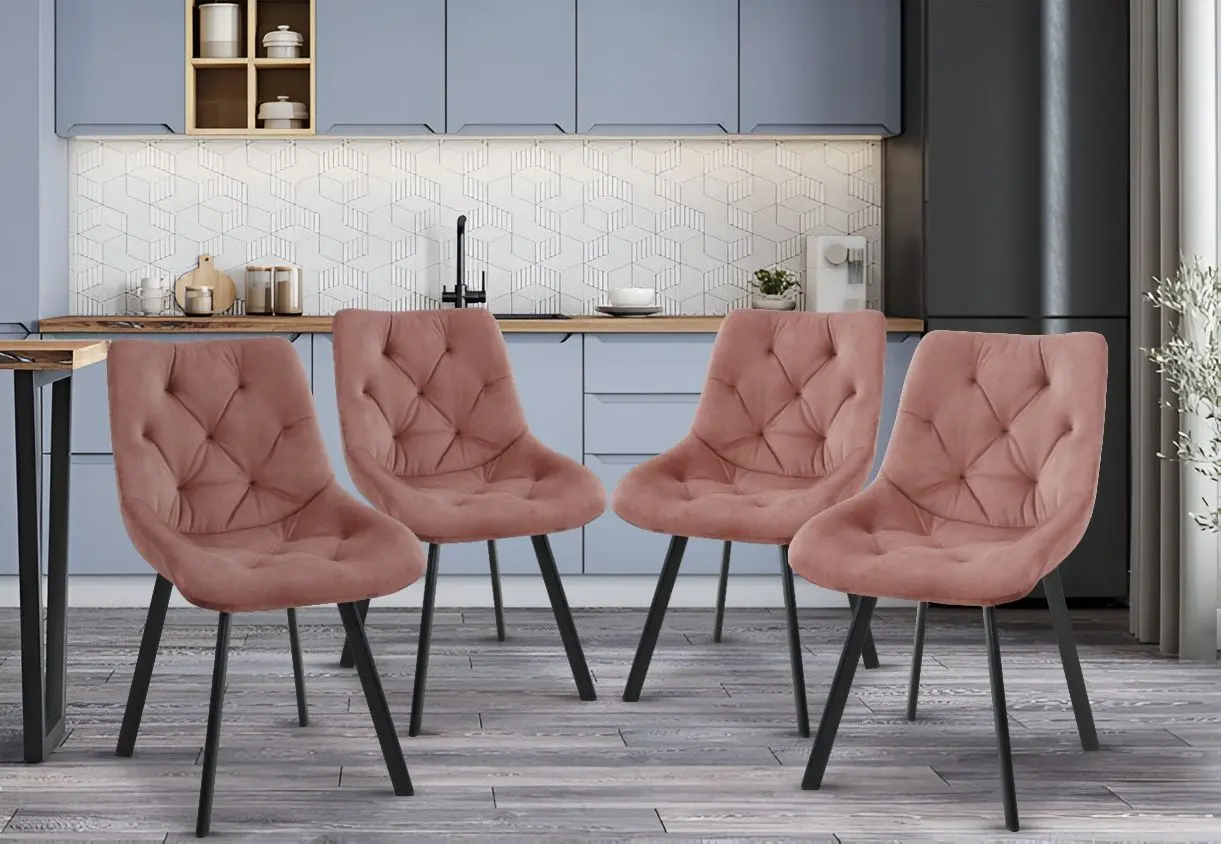 Set scaune Akord SJ.33 4pcs (Black/Pink)