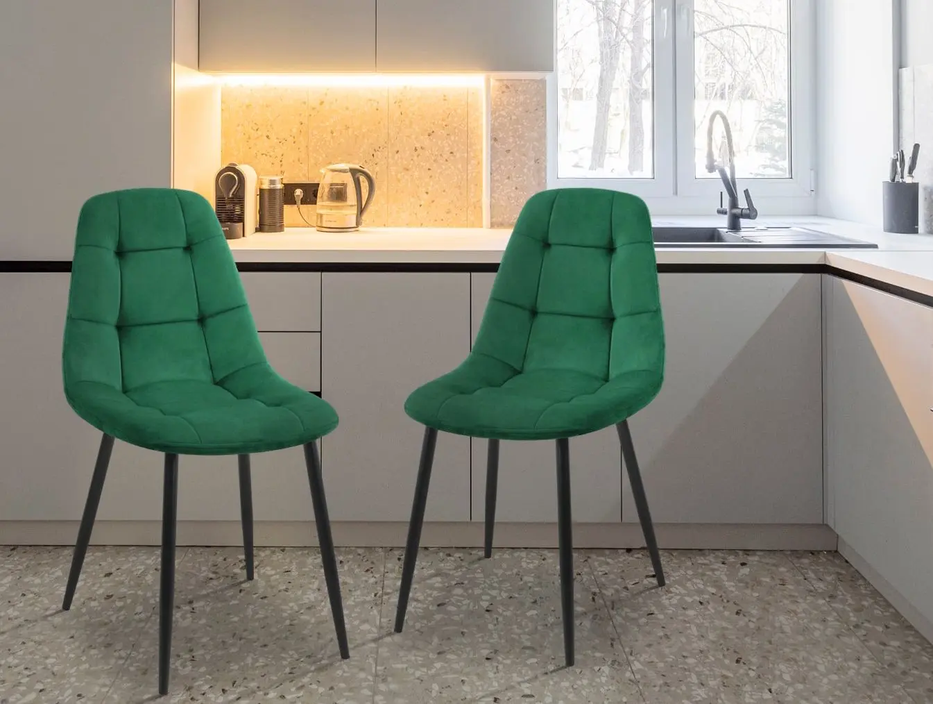 Set scaune Akord SJ.1 (Black/Green)