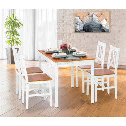 Set scaune Chomik Anderdalen PHO5697 4pcs (White/Brown)