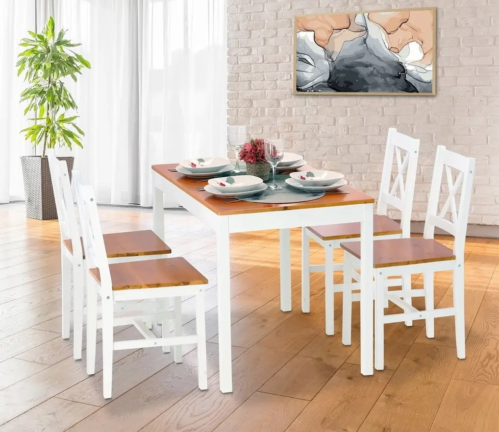 Set scaune Chomik Anderdalen PHO5697 4pcs (White/Brown)