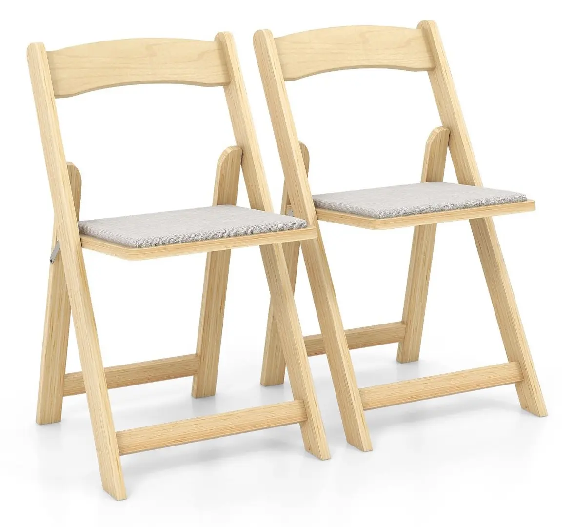 Set scaune pliabile Costway JV11740NA-2 (Natural/Grey)