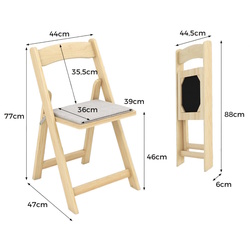 Set scaune pliabile Costway JV11740NA-2 (Natural/Grey) Thumb
