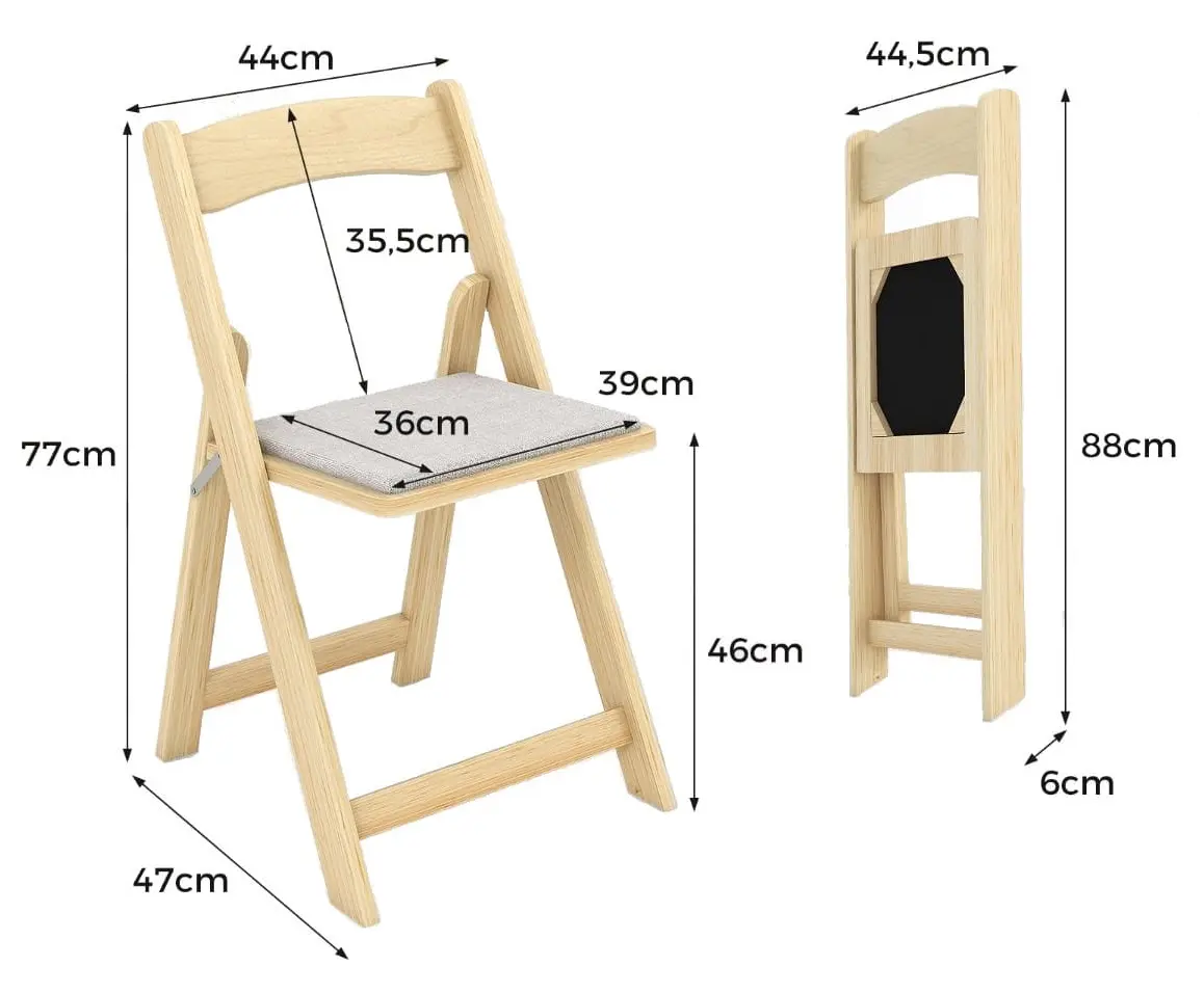Set scaune pliabile Costway JV11740NA-2 (Natural/Grey)