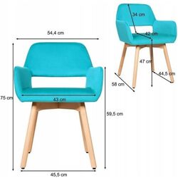 Set scaune Costway HW66056BL-2 (Blue) Thumb