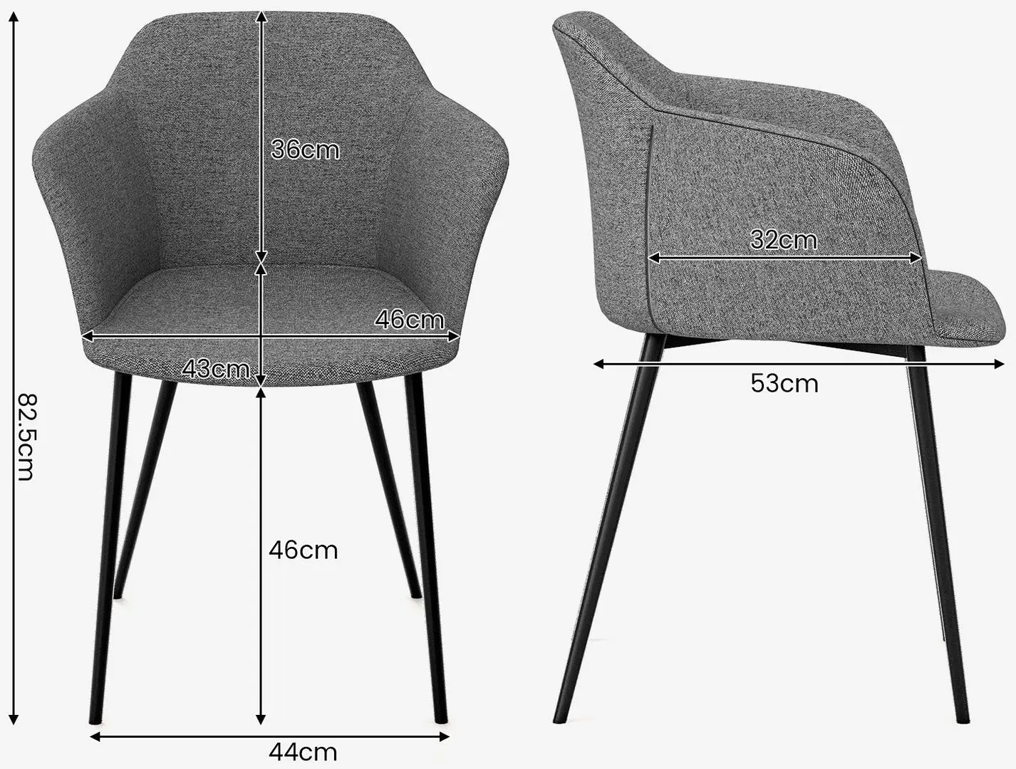 Set scaune Costway JV11029GR-2 (Grey)