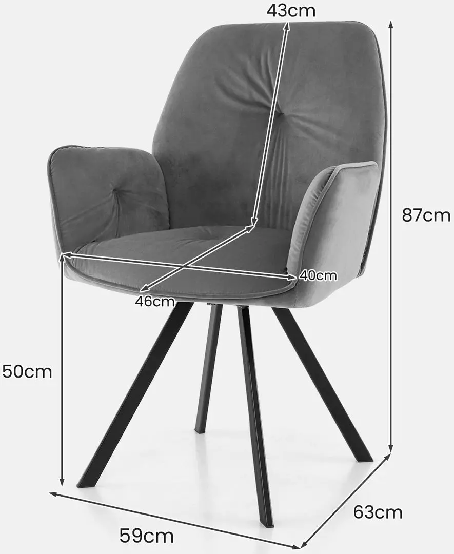 Набор стульев Costway JV11165GR-2 (Grey)