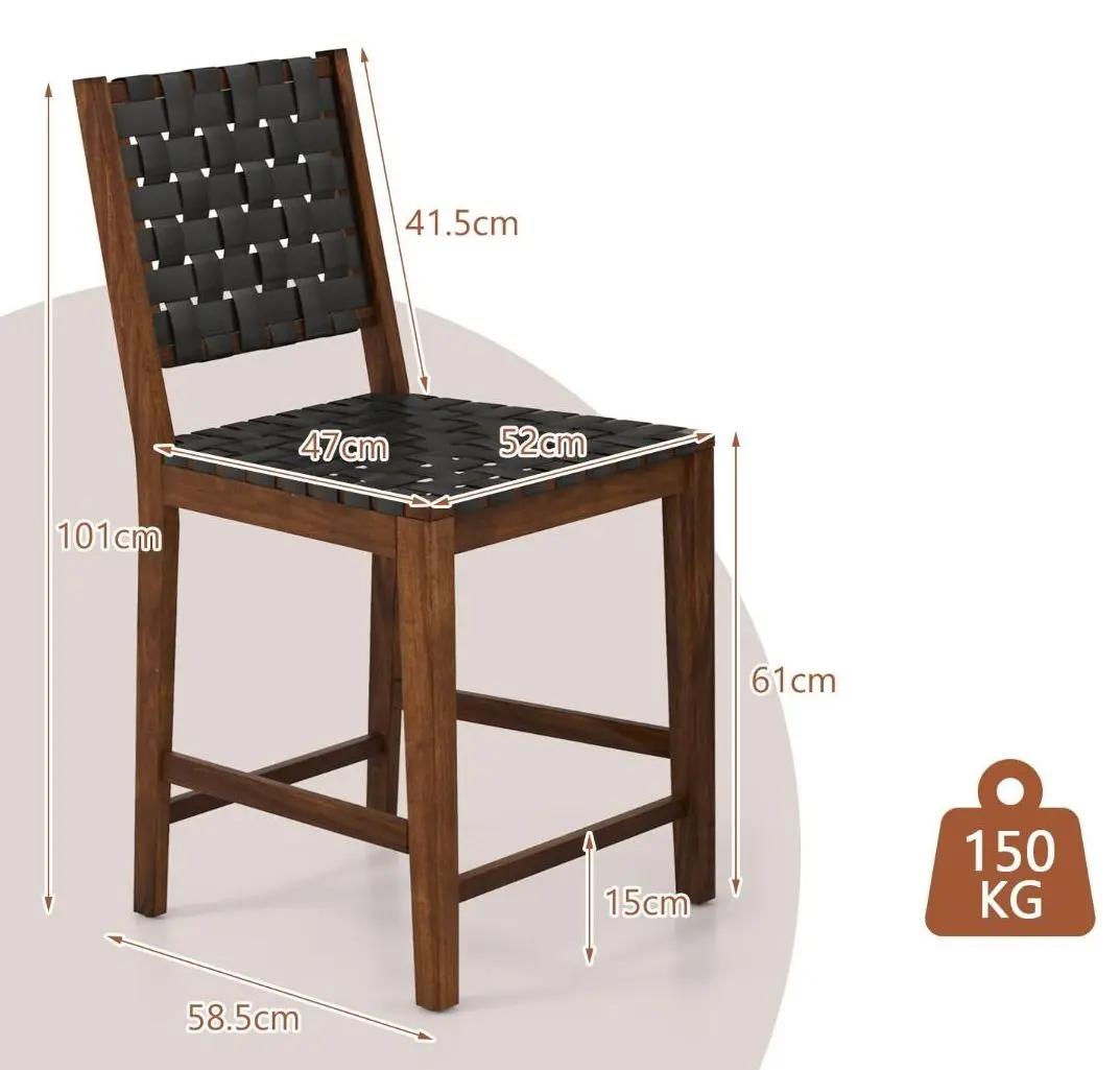 Set de scaune Costway JV11216DK (Black/Brown)