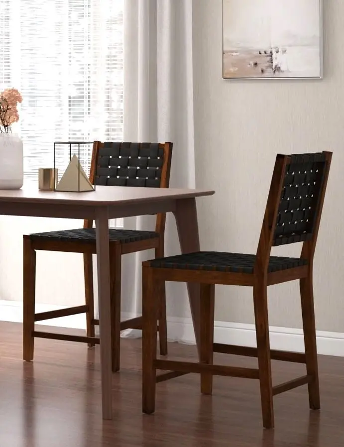 Set de scaune Costway JV11216DK (Black/Brown)