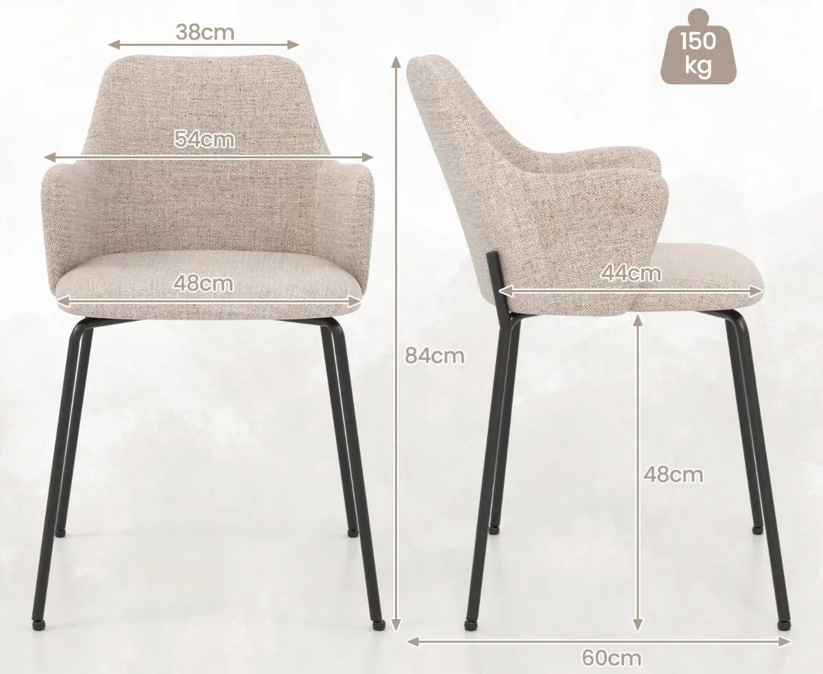 Set scaune Costway JV11535WH-2 (Beige)