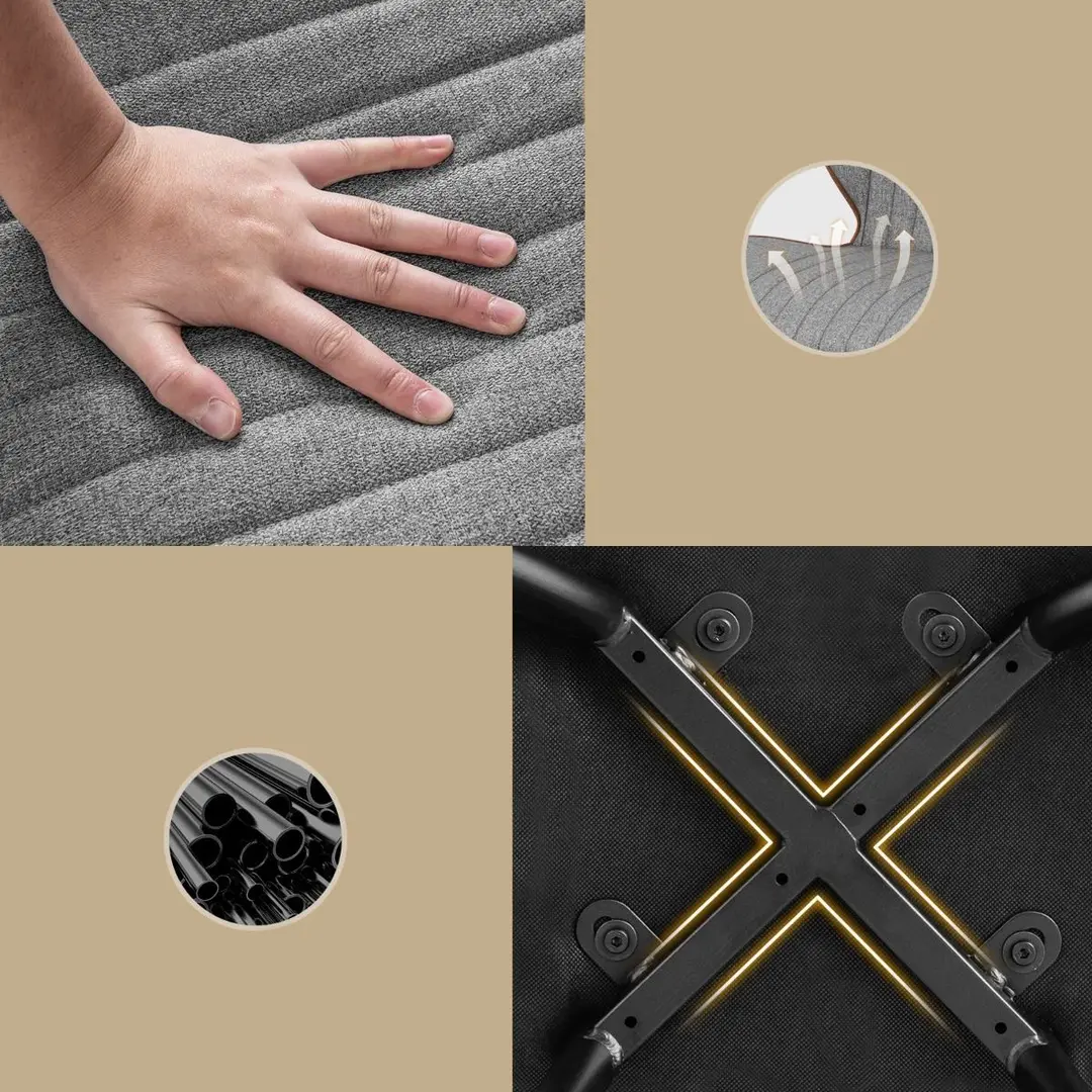 Set scaune Costway JV11538GR-2 (Grey/Brown)