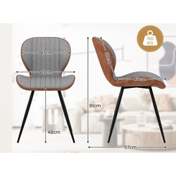 Set scaune Costway JV11538GR-2 (Grey/Brown) Thumb