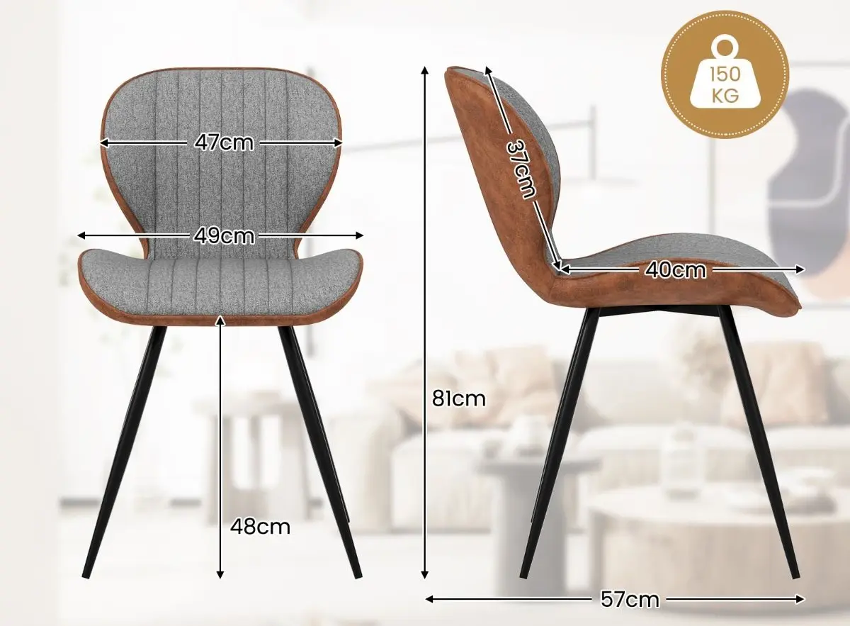 Set scaune Costway JV11538GR-2 (Grey/Brown)