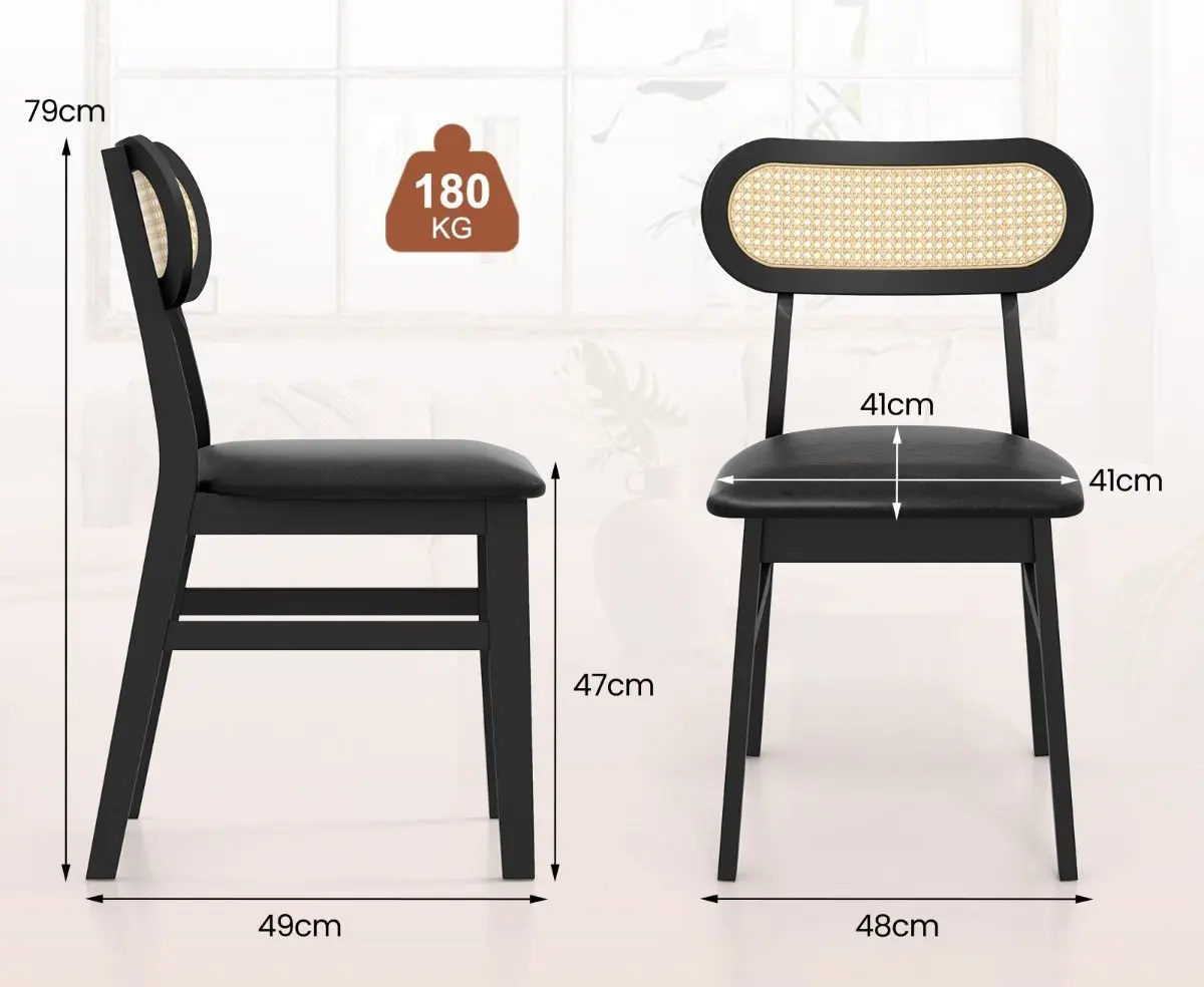 Set scaune Costway JV11675BK (Black) - 3