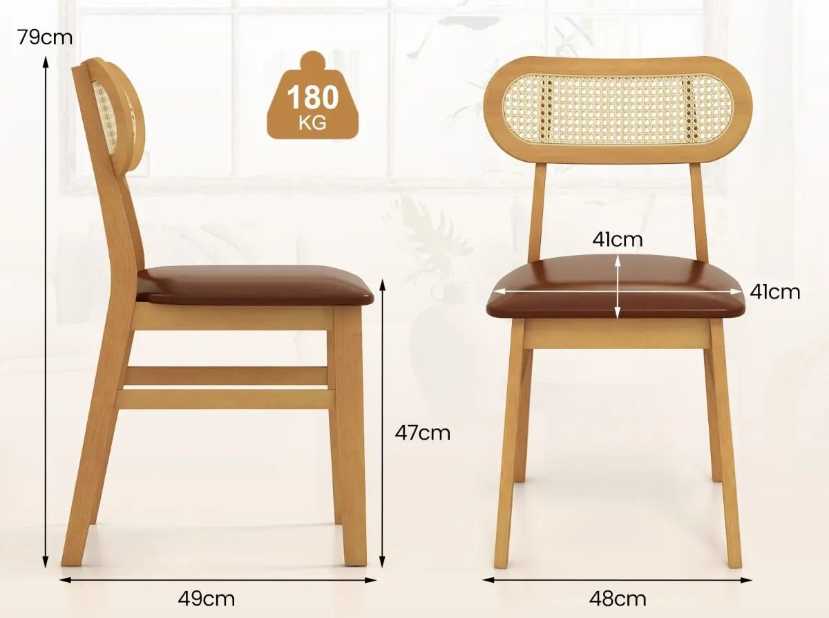 Set scaune Costway JV11675OK (Natural/Brown) - 3
