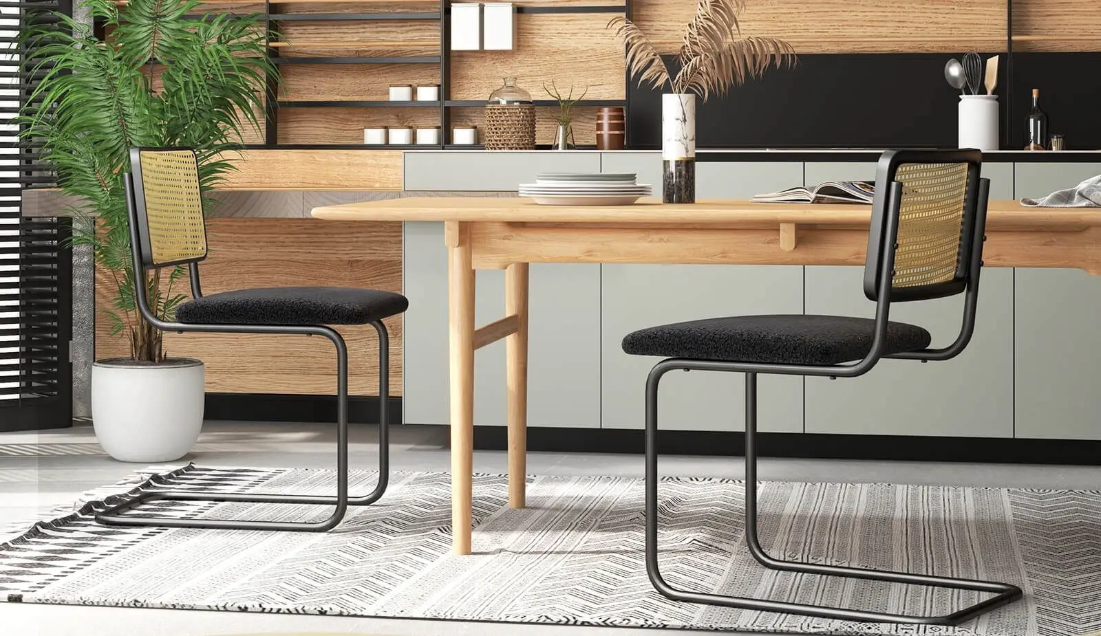 Набор стульев Costway KC55390DK-2 (Black/Yellow) - 4