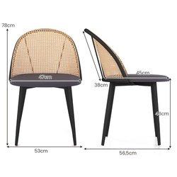 Set scaune Costway KC57104GR-2 (Grey/Natural) Thumb