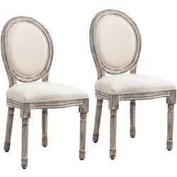 Set scaune Homcom 835-114V01 50x55x96 cm (White Cream/Antique Wood) Thumb