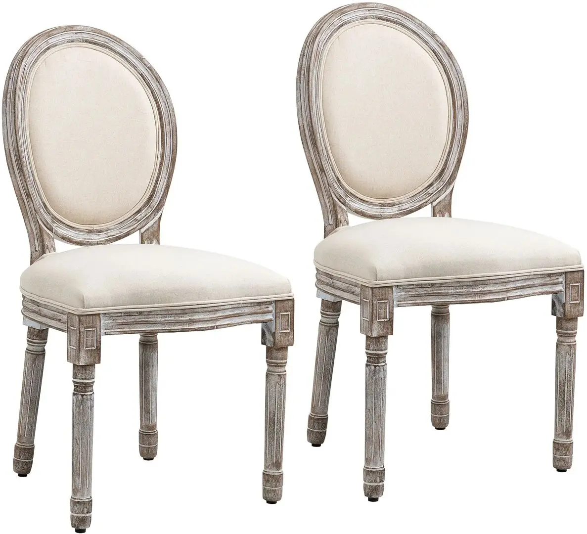 Set scaune Homcom 835-114V01 50x55x96 cm (White Cream/Antique Wood) - 2