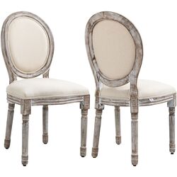 Set scaune Homcom 835-114V01 50x55x96 cm (White Cream/Antique Wood) Thumb