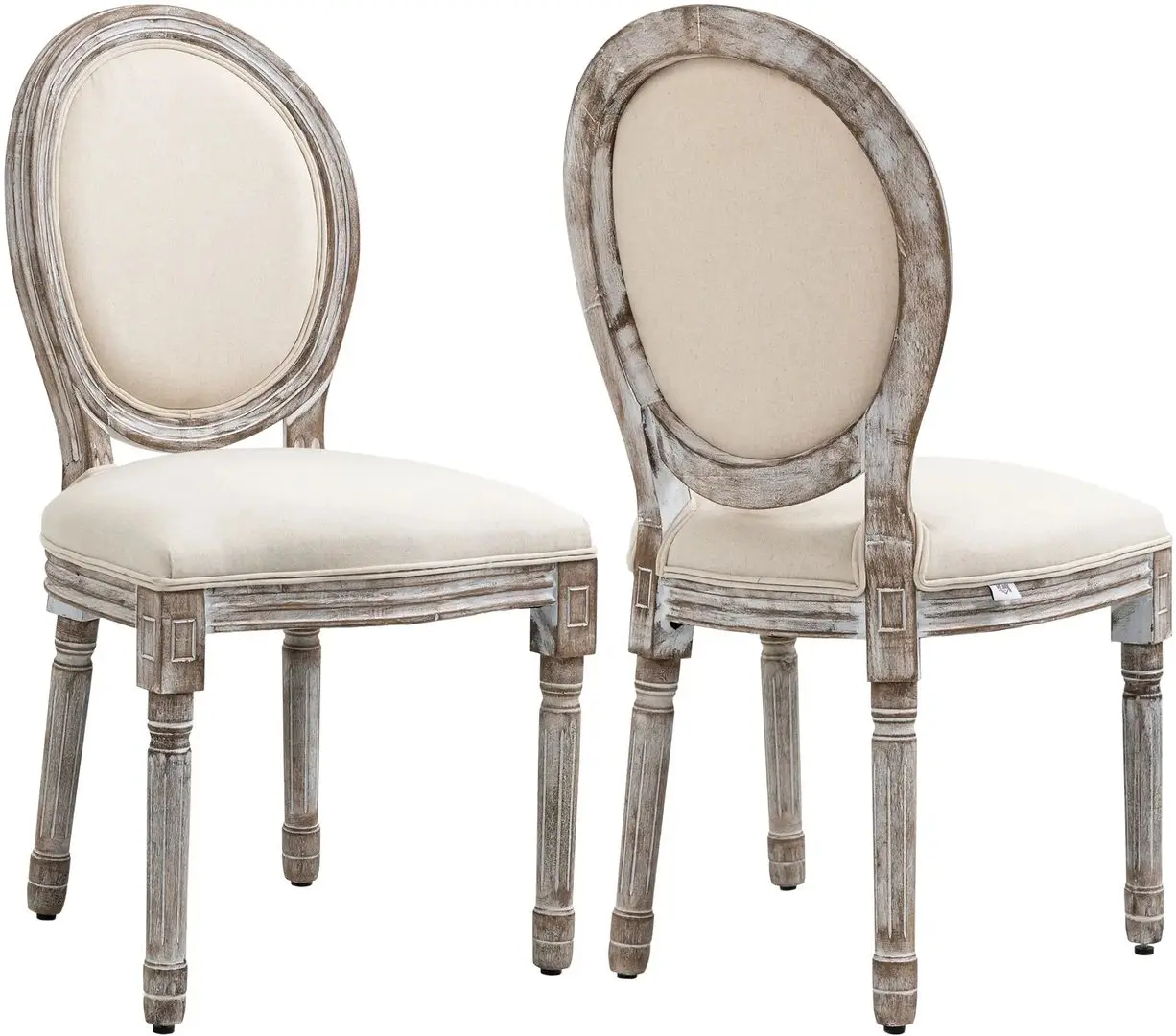 Set scaune Homcom 835-114V01 50x55x96 cm (White Cream/Antique Wood) - 3