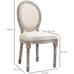 Set scaune Homcom 835-114V01 50x55x96 cm (White Cream/Antique Wood) Thumb