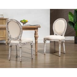 Set scaune Homcom 835-114V01 50x55x96 cm (White Cream/Antique Wood) Thumb