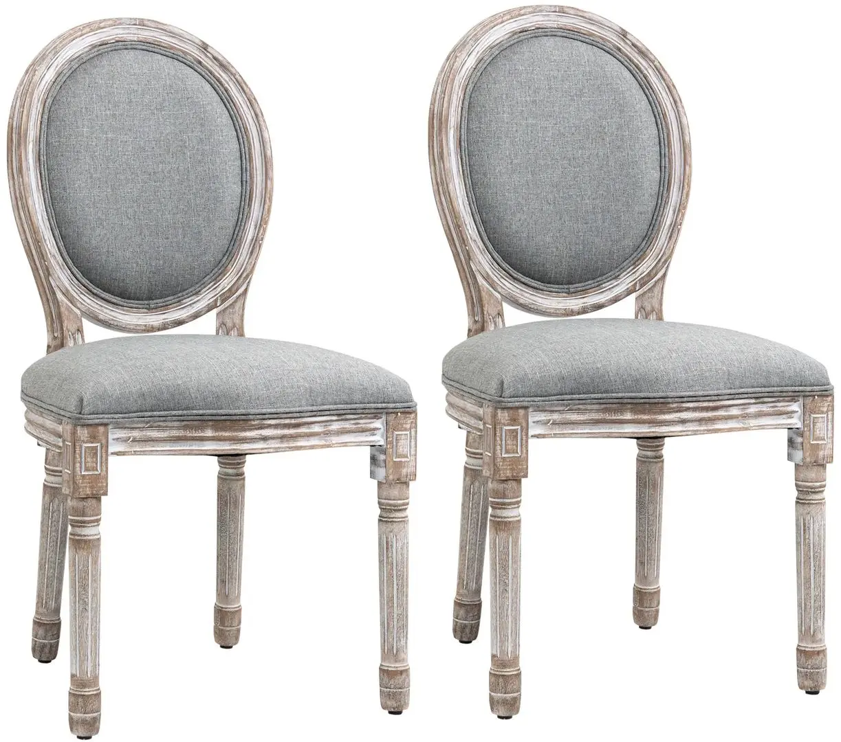 Set scaune Homcom 835-114V01GY 50x55x96 cm (Grey/Antique Wood) - 2