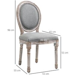 Set scaune Homcom 835-114V01GY 50x55x96 cm (Grey/Antique Wood) Thumb