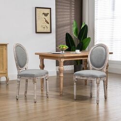 Set scaune Homcom 835-114V01GY 50x55x96 cm (Grey/Antique Wood)