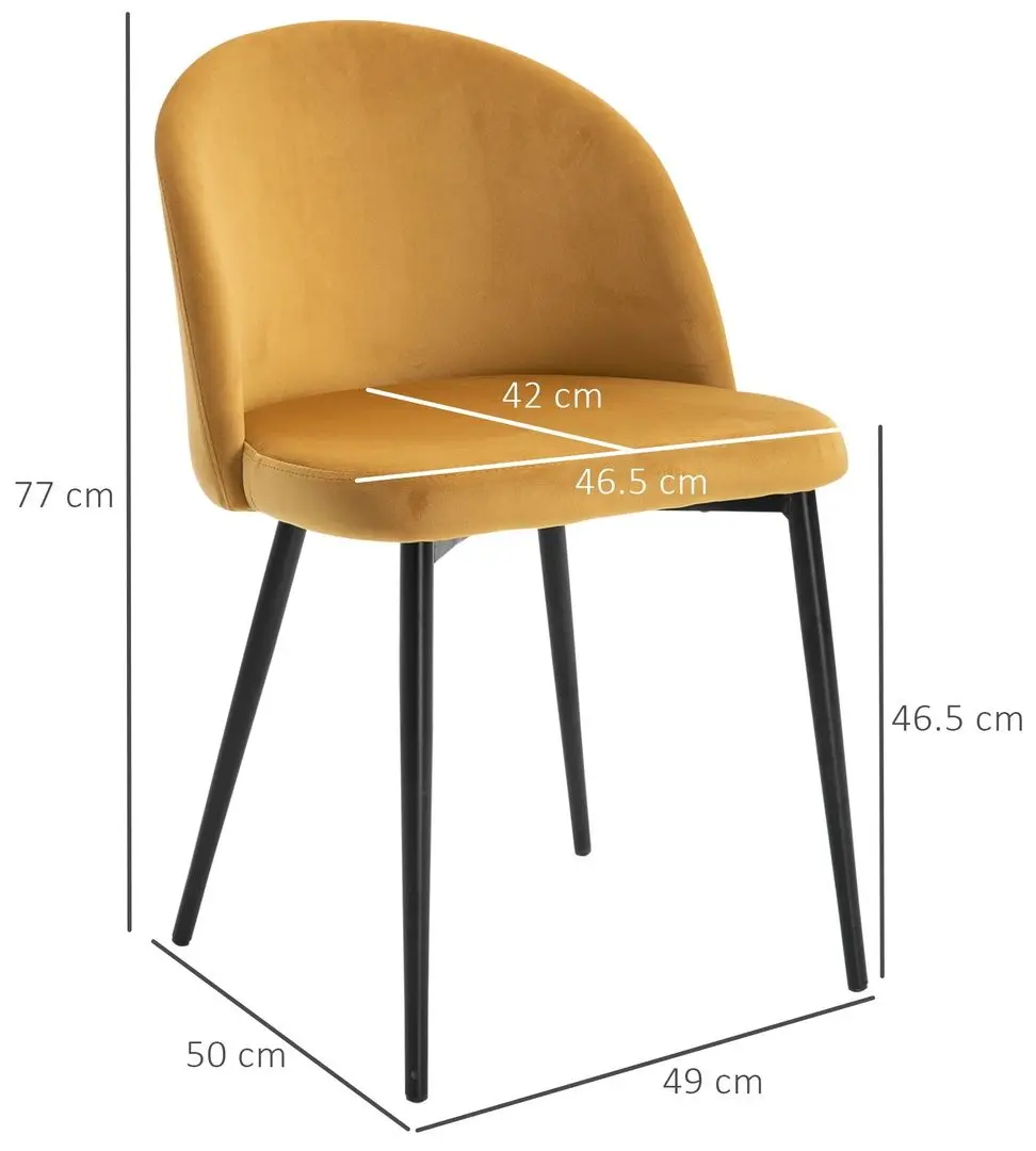 Набор стульев Homcom 835-139 49x50x77 (Yellow/Black) - 2