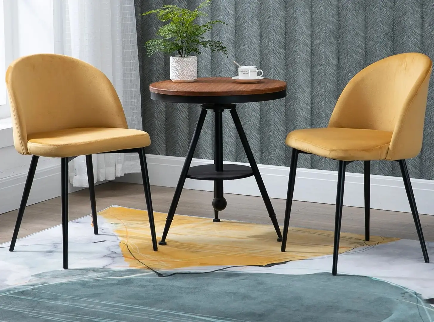 Набор стульев Homcom 835-139 49x50x77 (Yellow/Black)