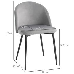 Набор стульев Homcom 835-139GY 49x50x77 cm (Grey/Black) Thumb