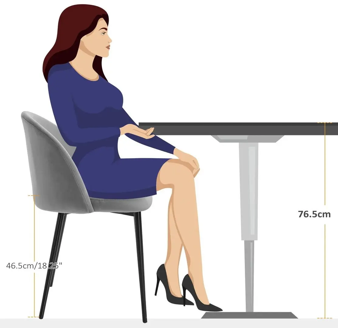 Набор стульев Homcom 835-139GY 49x50x77 cm (Grey/Black) - 6