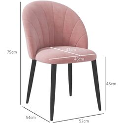 Набор стульев Homcom 835-253V00PK 52x4x79 cm (Pink/Black) Thumb